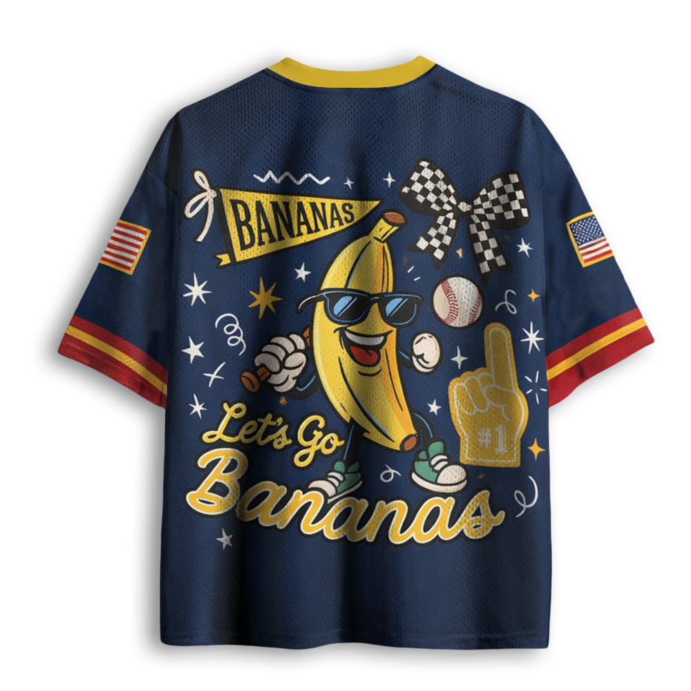 Baddiecat Funny Banana Baseball Mesh Jersey