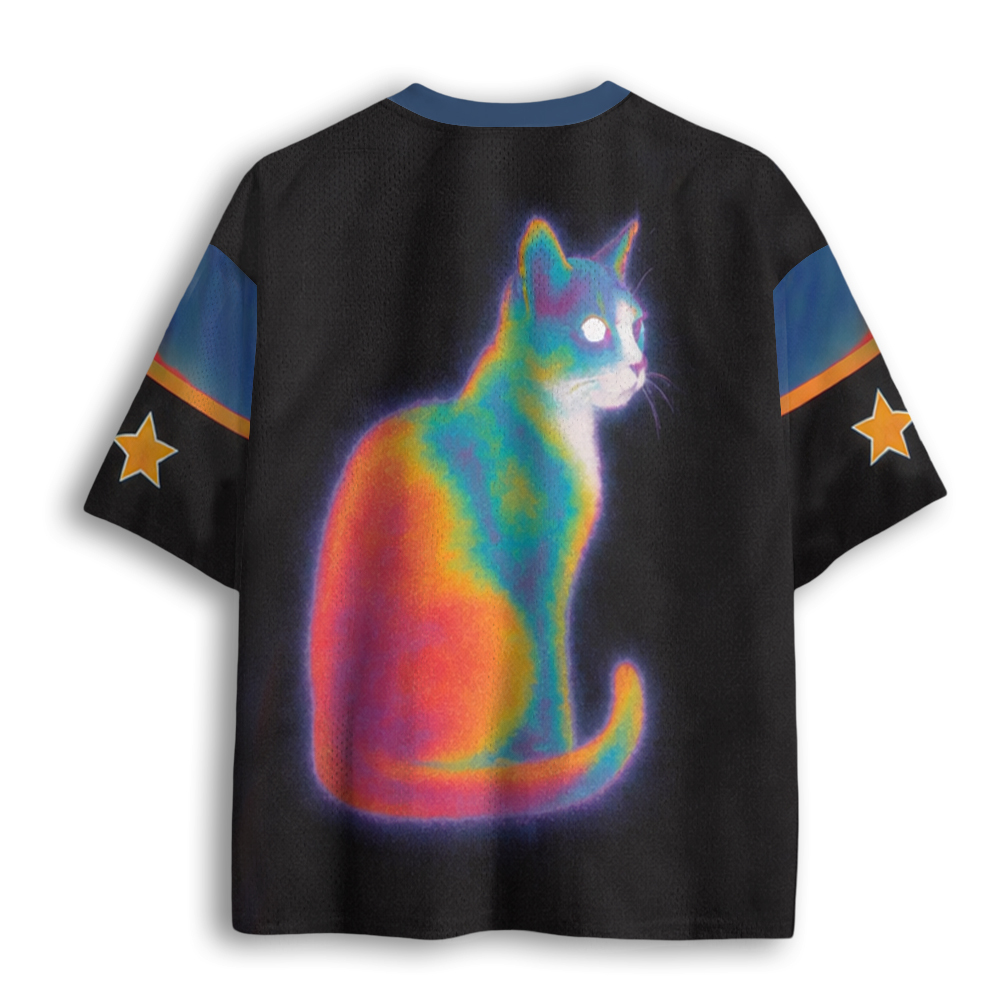 Baddiecat Colorful Cat Mesh Jersey