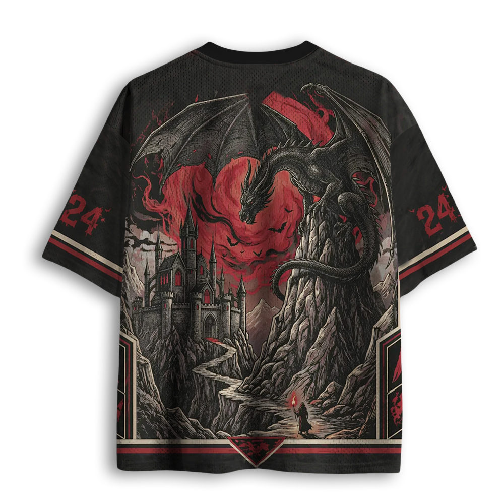 Baddiecat Dark Fantasy Dragon Mesh Jersey