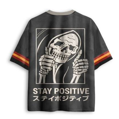 Baddiecat Skull Stay Positive Mesh Jersey
