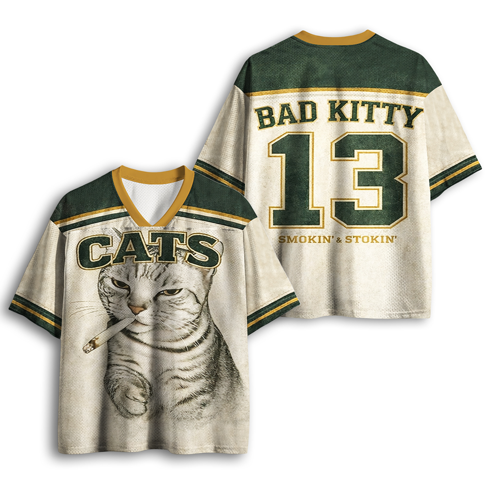 Baddiecat Smoking Cat Meme Mesh Jersey