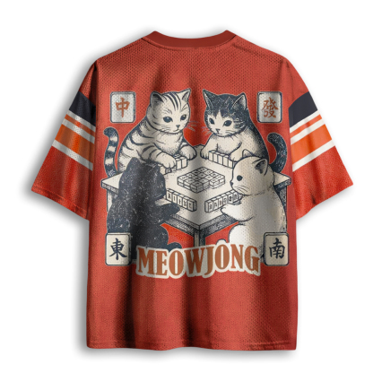Baddiecat Meowjong Cats Mesh Jersey