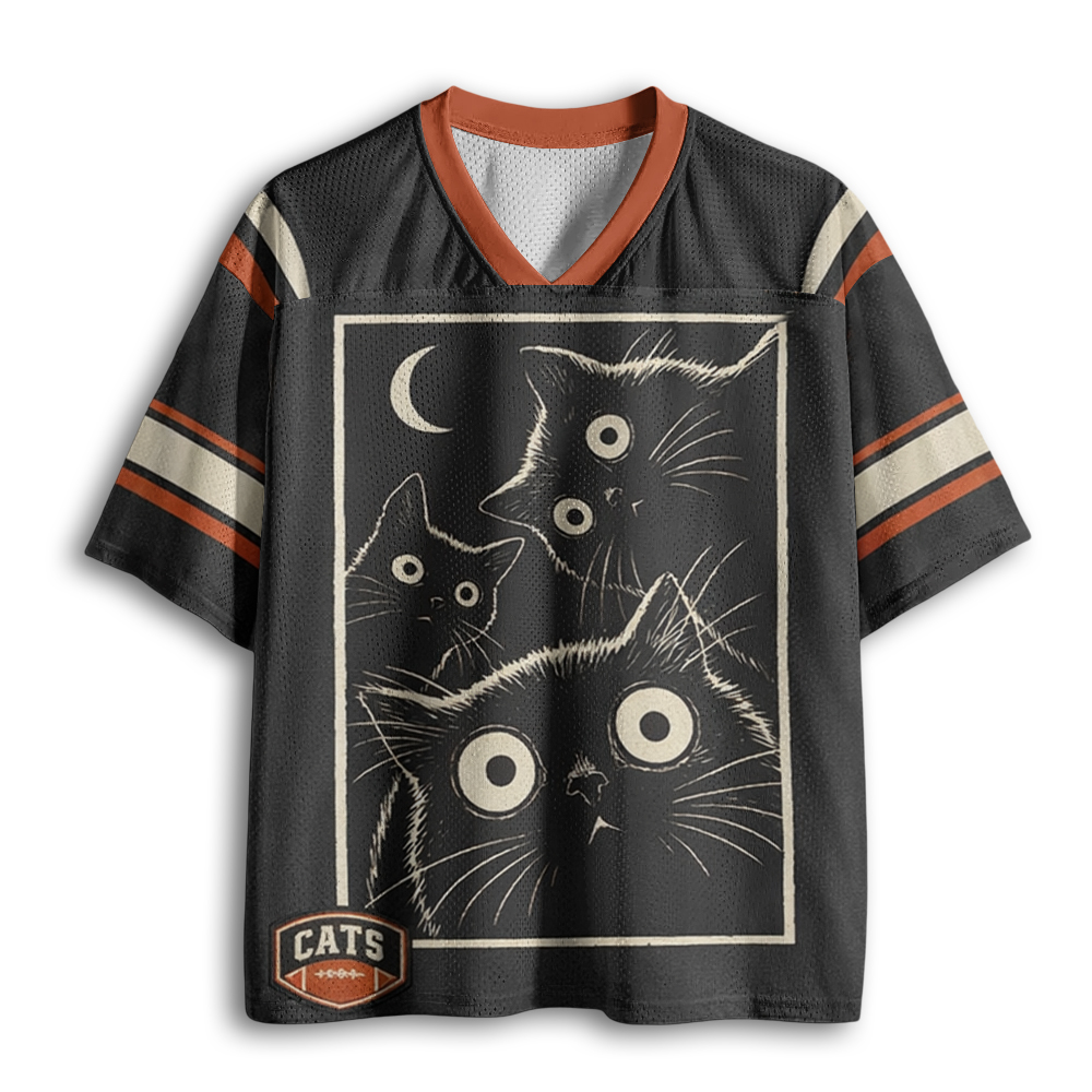 Baddiecat Black Cat Moon Mesh Jersey
