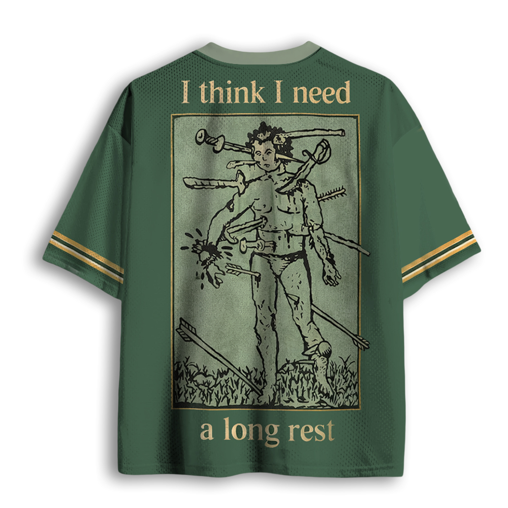 Baddiecat I Think I Need A Long Rest Mesh Jersey