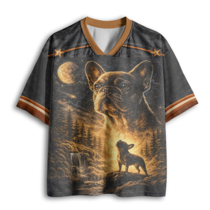 Baddiecat French Bulldog Howling To The Moon Mesh Jersey