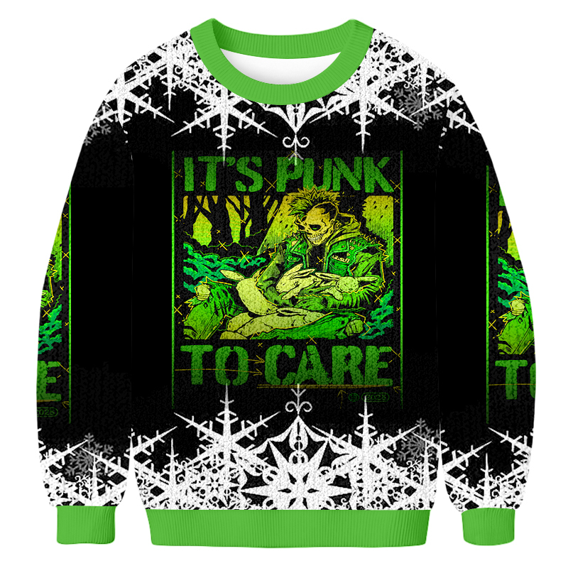 Baddieca It's Punk to Care Christmas Ugly Sweatshirt