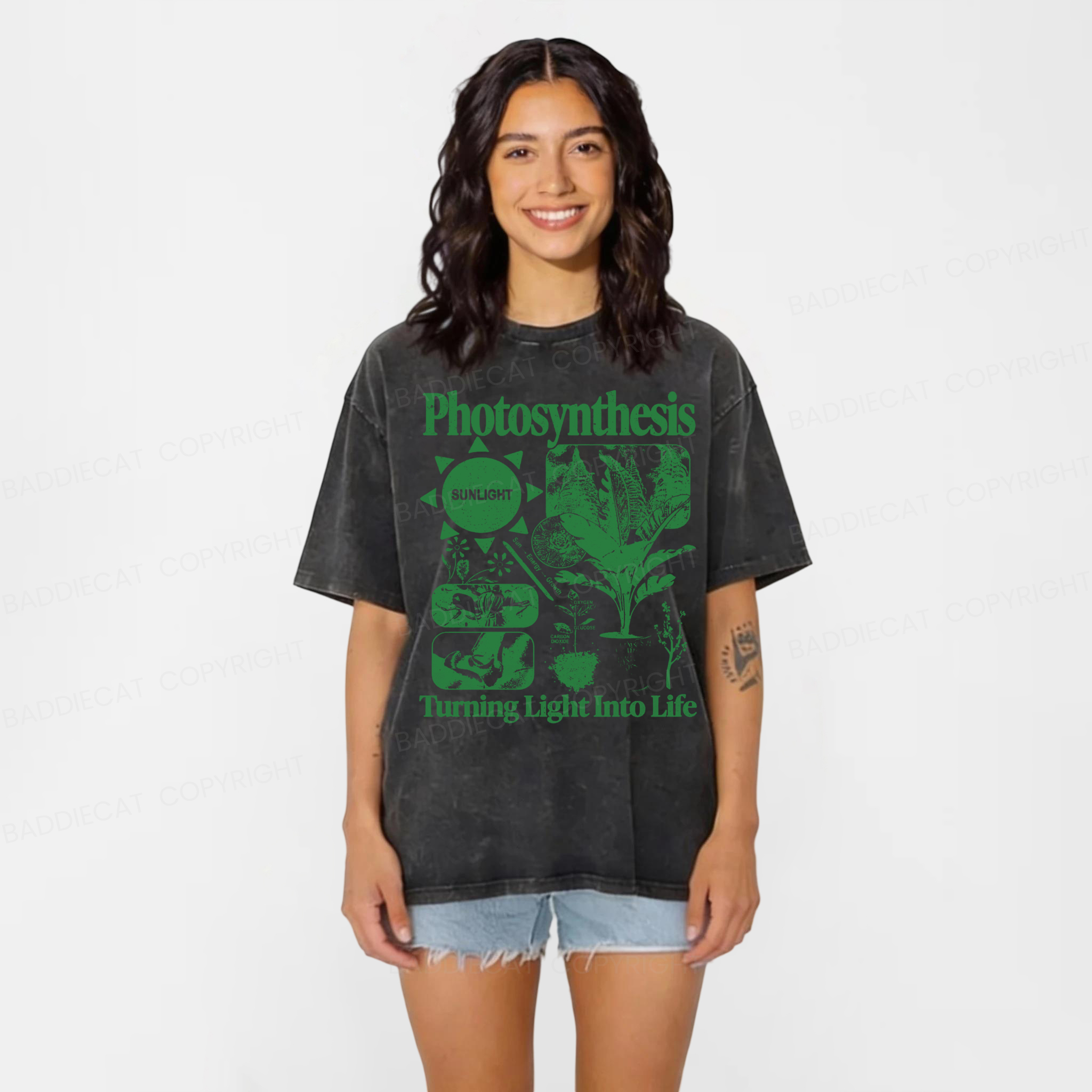 Baddiecat Photosynthesis Vintage Washed T-shirt
