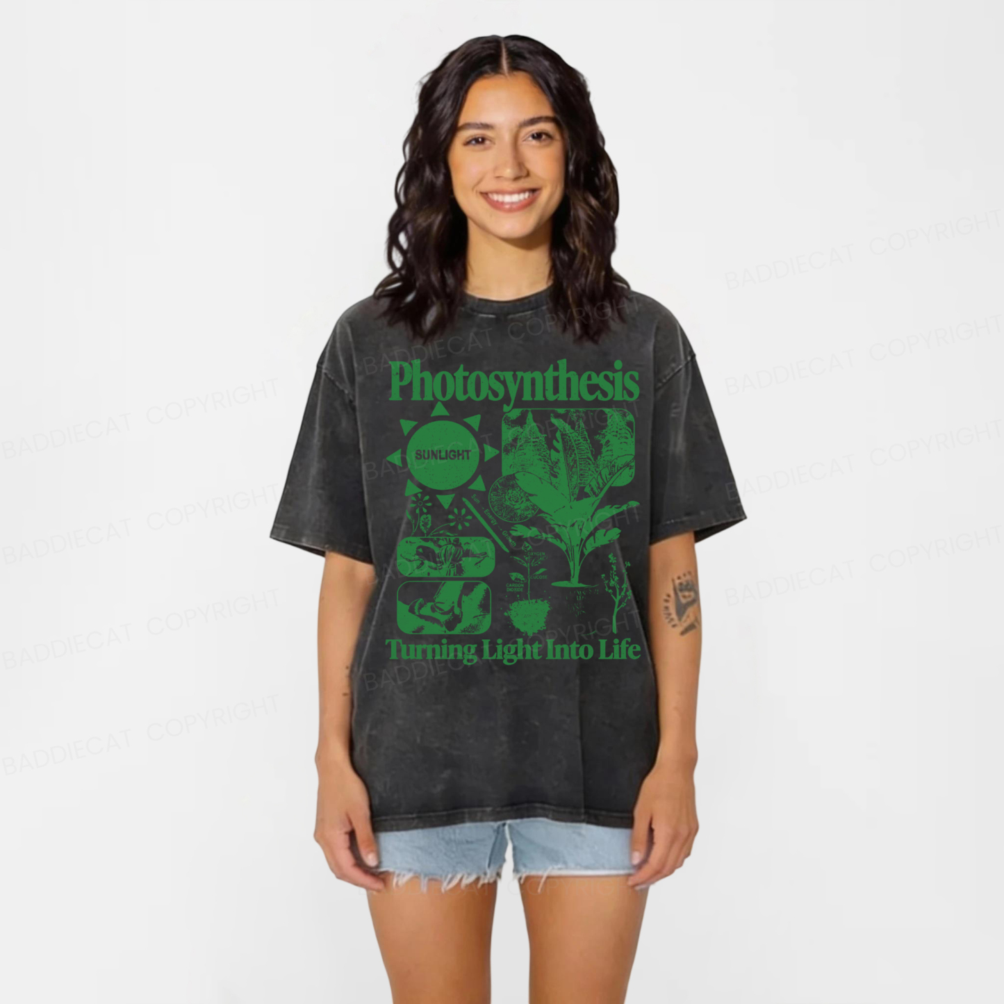 Baddiecat Photosynthesis Vintage Washed T-shirt