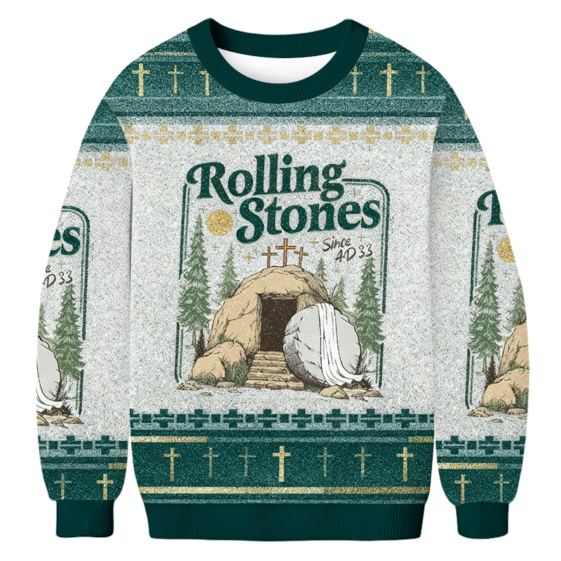 Baddiecat Rolling Stones Christmas Ugly Sweatshirt