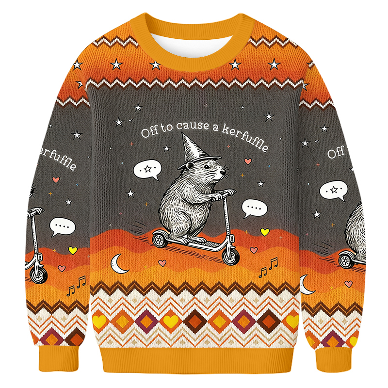 Baddiecat Groundhog Scooter Ugly Sweatshirt