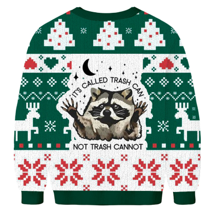 Baddiecat It's Called Trash Can Not Trash Cannot Christmas Ugly Sweatshirt