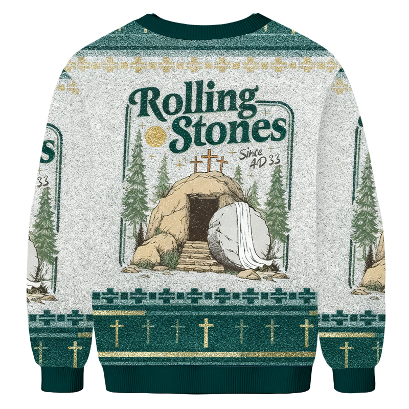 Baddiecat Rolling Stones Christmas Ugly Sweatshirt