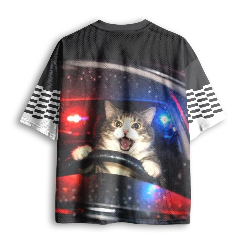 Baddiecat Cat Pulled Over By Police Mesh Jersey