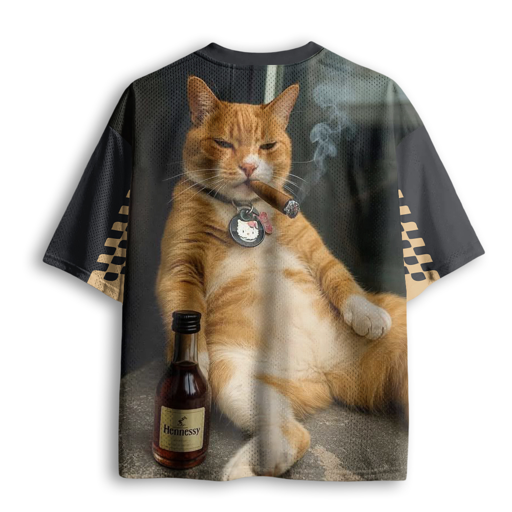 Baddiecat Smoking Cat Mesh Jersey