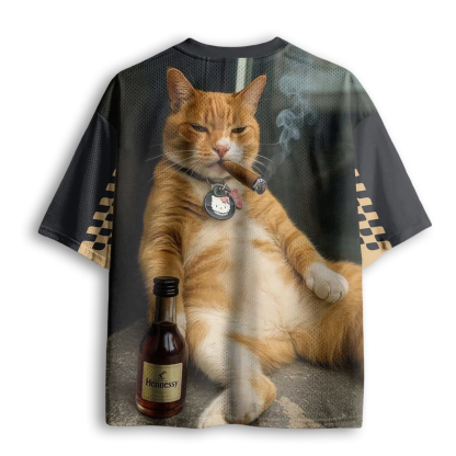 Baddiecat Smoking Cat Mesh Jersey
