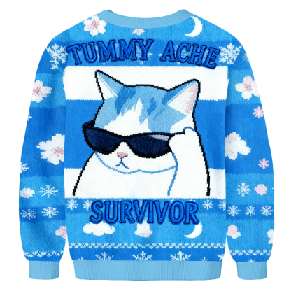 Baddiecat Sunglasses Cat Christmas Ugly Sweatshirt