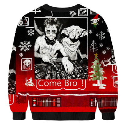 Baddiecat COME BRO Christmas Ugly Sweatshirt