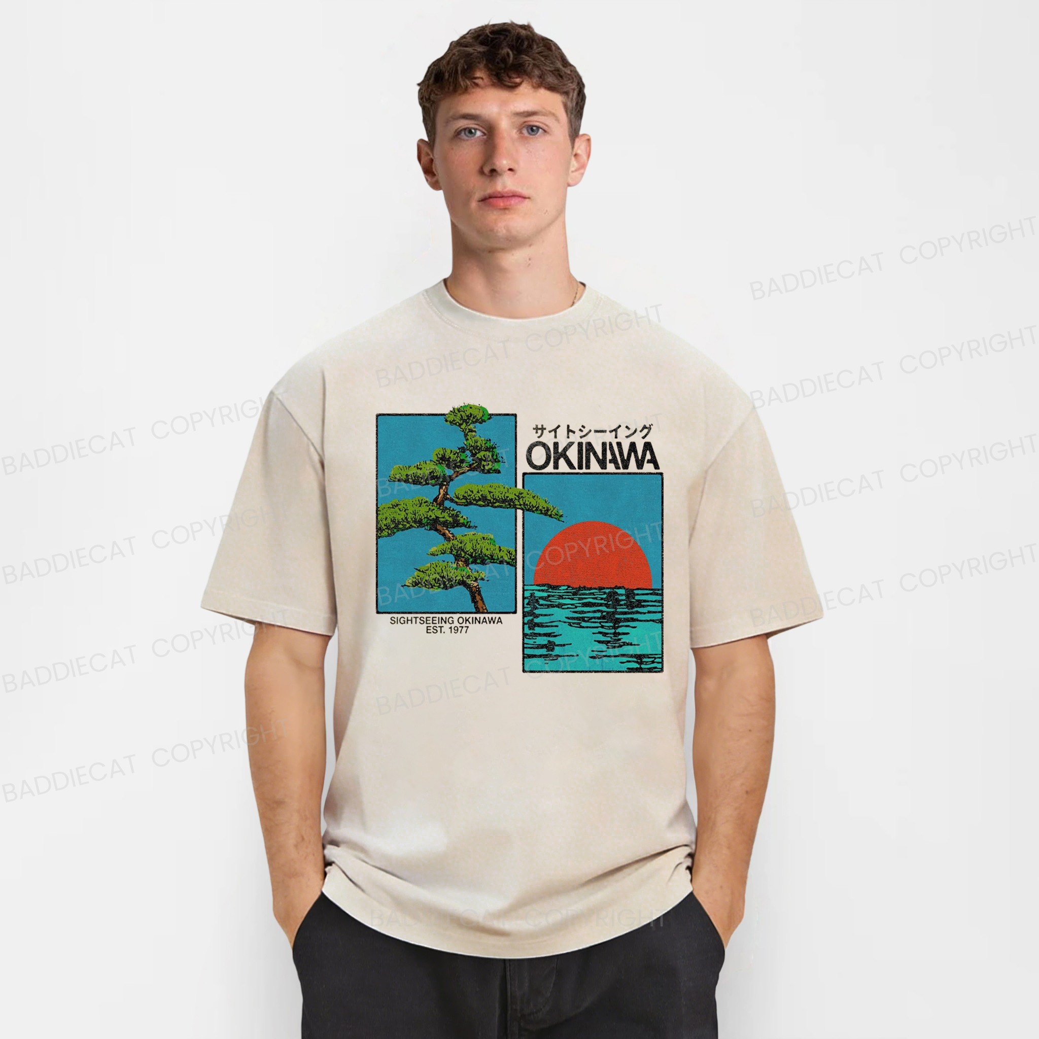 Baddiecat Japanese Tree Washed T-shirt