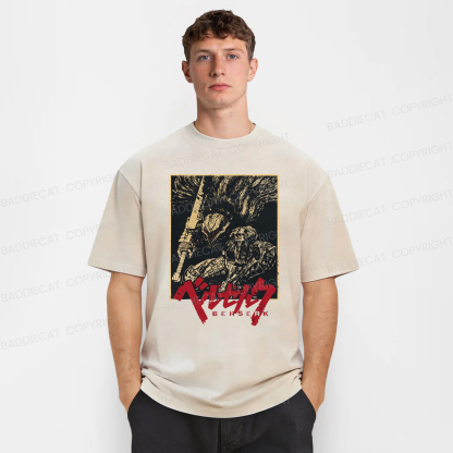 Baddiecat Berserk Guts Black Swordsman Washed T-shirt