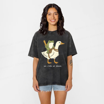 Baddiecat We Ride At Dawn Washed T-shirt