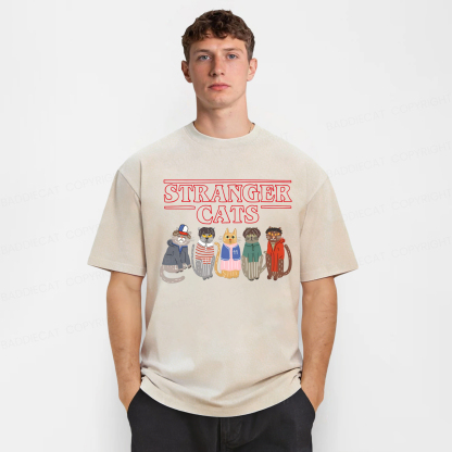 Baddiecat Stranger Cats Washed T-shirt