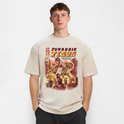 Baddiecat Jurassic Jesus Washed T-shirt