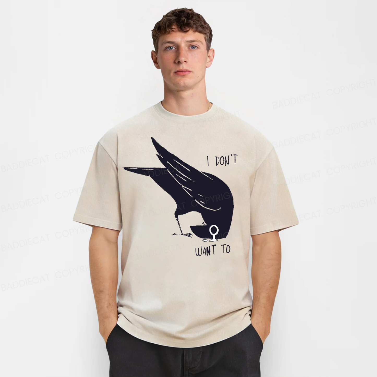 Baddiecat I Don't Want To Raven Washed T-shirt