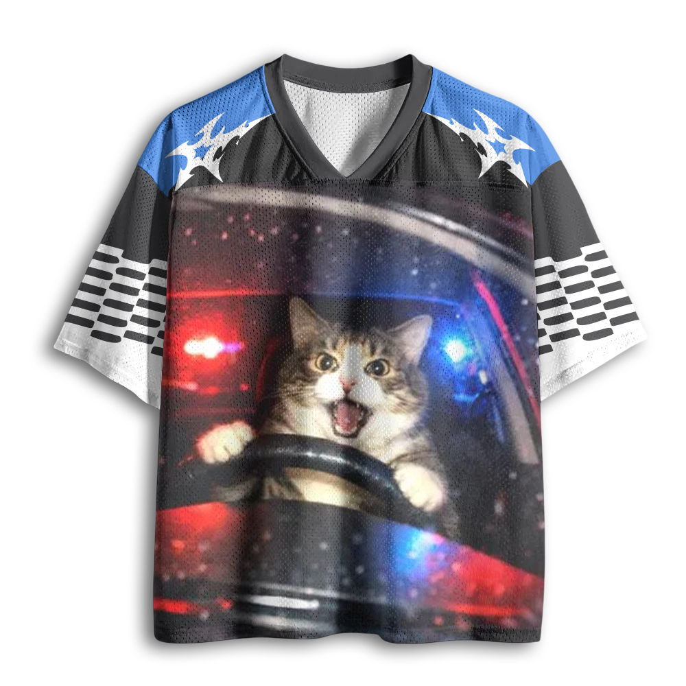 Baddiecat Cat Pulled Over By Police Mesh Jersey