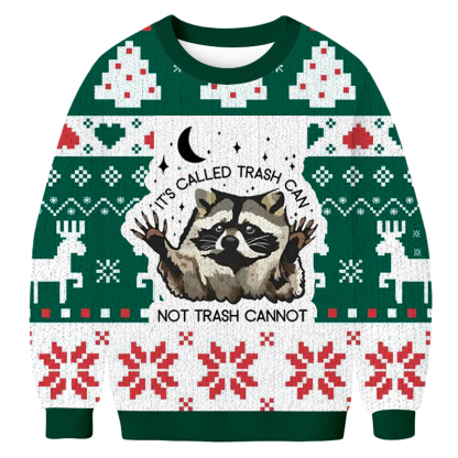 Baddiecat It's Called Trash Can Not Trash Cannot Christmas Ugly Sweatshirt