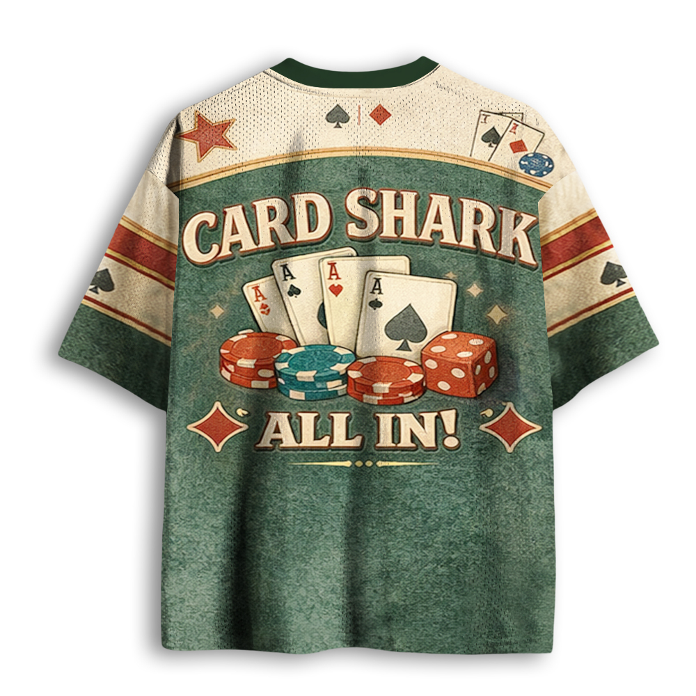 Baddiecat Vintage Cats Playing Poker Mesh Jersey