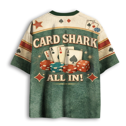 Baddiecat Vintage Cats Playing Poker Mesh Jersey