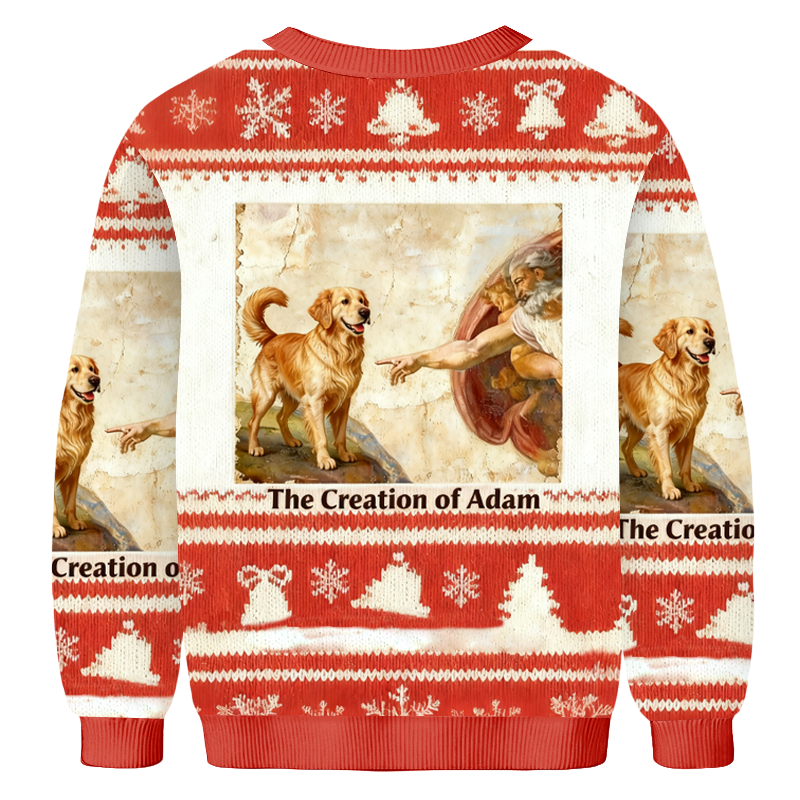 Baddiecat The Creation Of Adam Christmas Ugly Sweatshirt