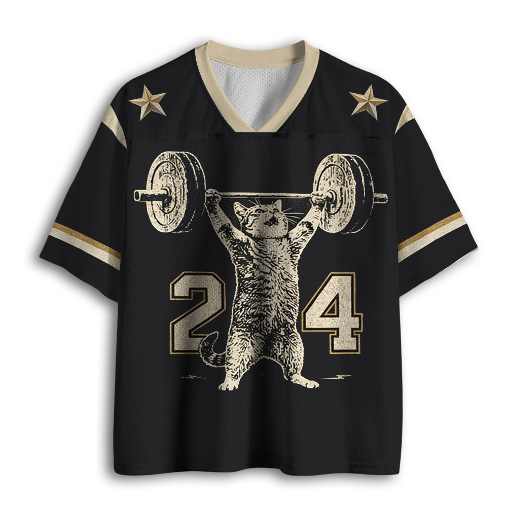 Baddiecat Funny Cat Gym Mesh Jersey