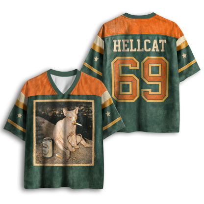 Baddiecat Funny Sphynx Cat Smoking Mesh Jersey