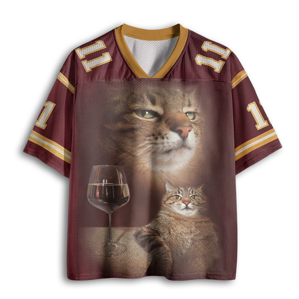 Baddiecat Cat Wine Mesh Jersey