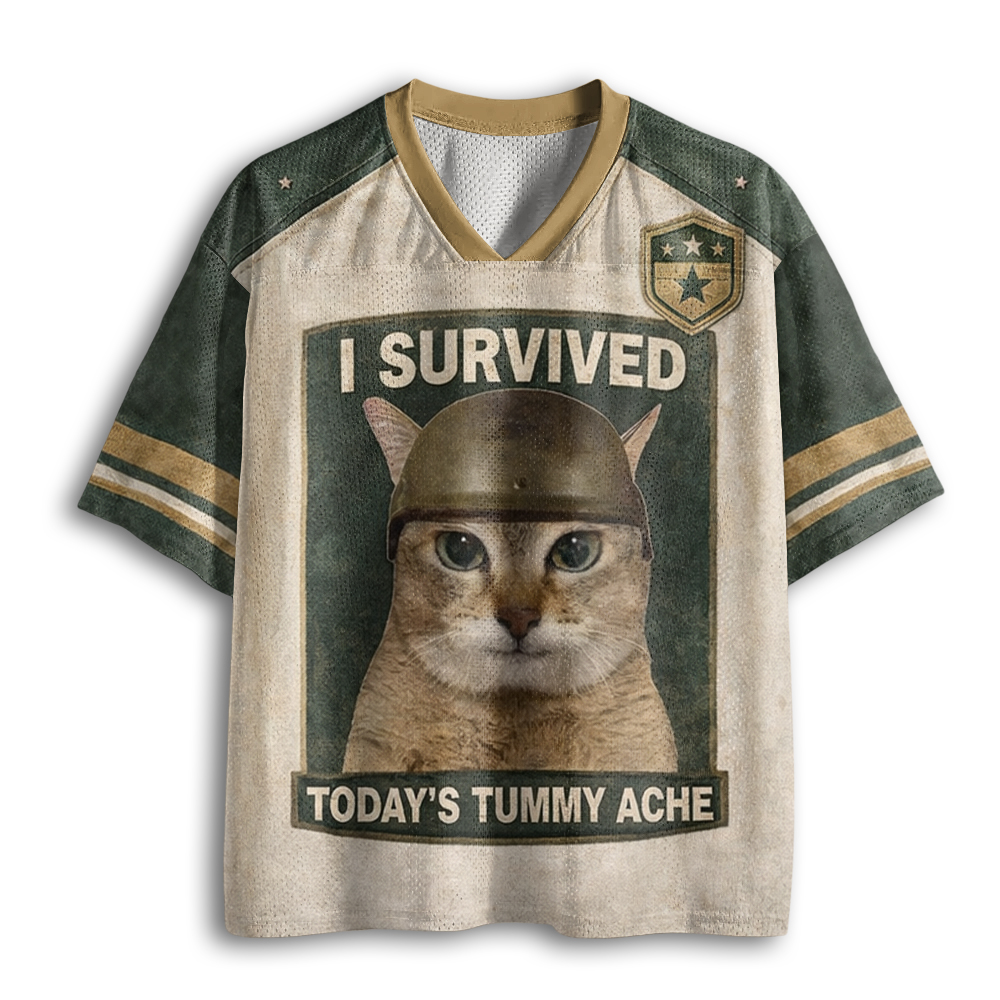 Baddiecat I Survived Today's Tummy Ache Mesh Jersey