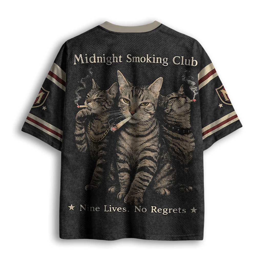 Baddiecat Vintage Smoking Cats Mesh Jersey