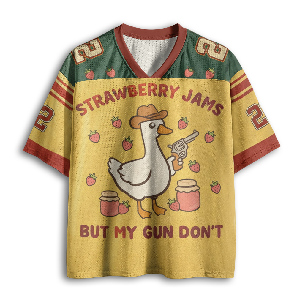 Baddiecat Strawberry Jams But My Gun Don't Mesh Jersey