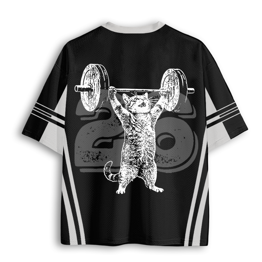 Baddiecat Funny Cat Gym Mesh Jersey