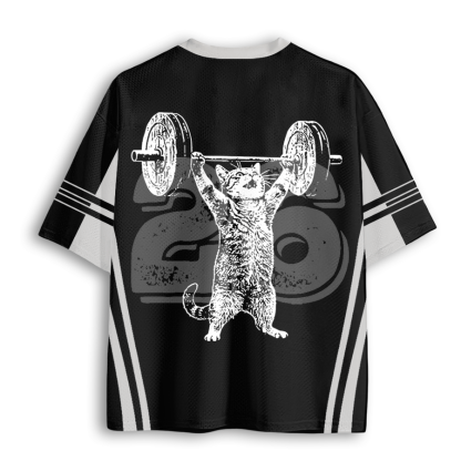Baddiecat Funny Cat Gym Mesh Jersey