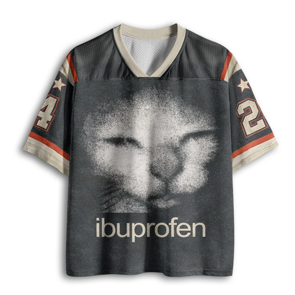 Baddiecat Funny Ibuprofen Cat Meme Mesh Jersey