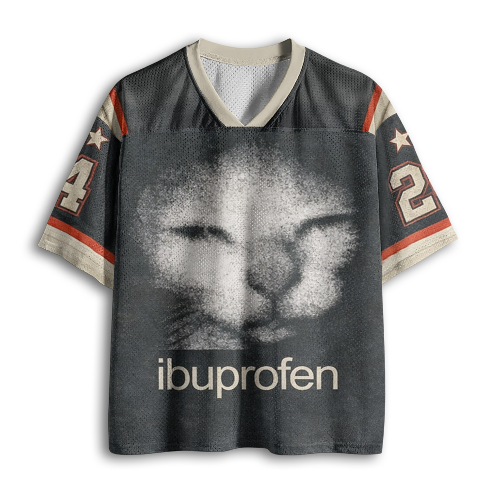 Baddiecat Funny Ibuprofen Cat Meme Mesh Jersey