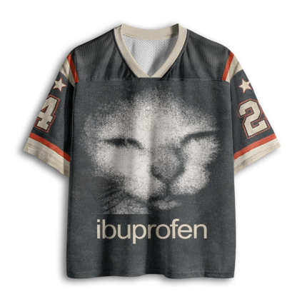 Baddiecat Funny Ibuprofen Cat Meme Mesh Jersey