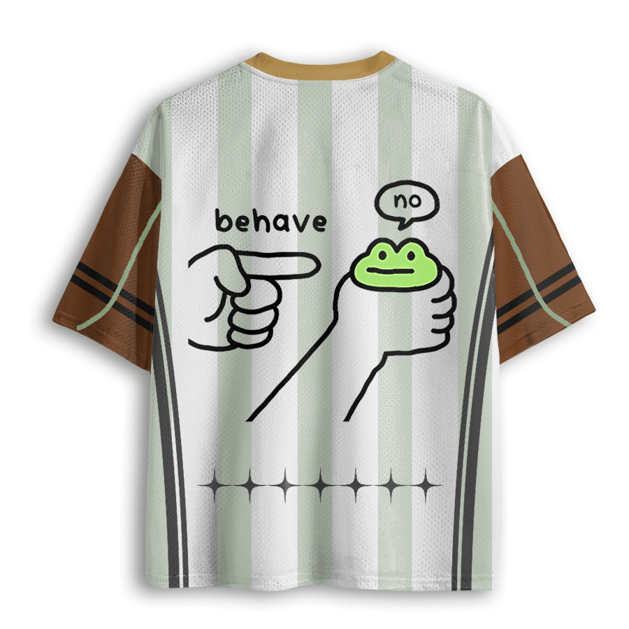 Baddiecat Dishonest Frog Funny Frog Meme Behave No Mesh Jersey