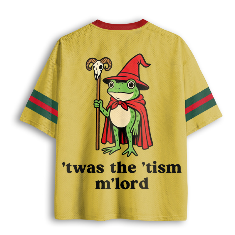 Baddiecat Funny Autism Magic Wizard Frog Mesh Jersey