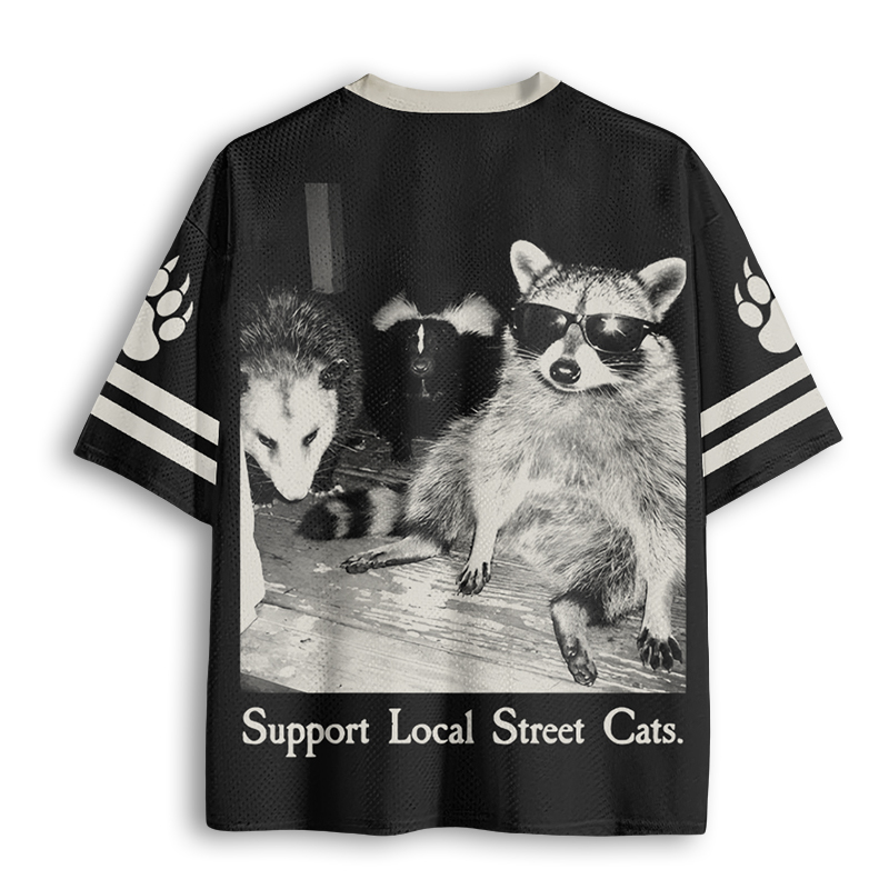 Baddiecat Raccoon Funny Mesh Jersey