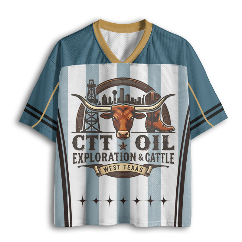 Baddiecat CTT Oil Exploration & Cattle Mesh Jersey