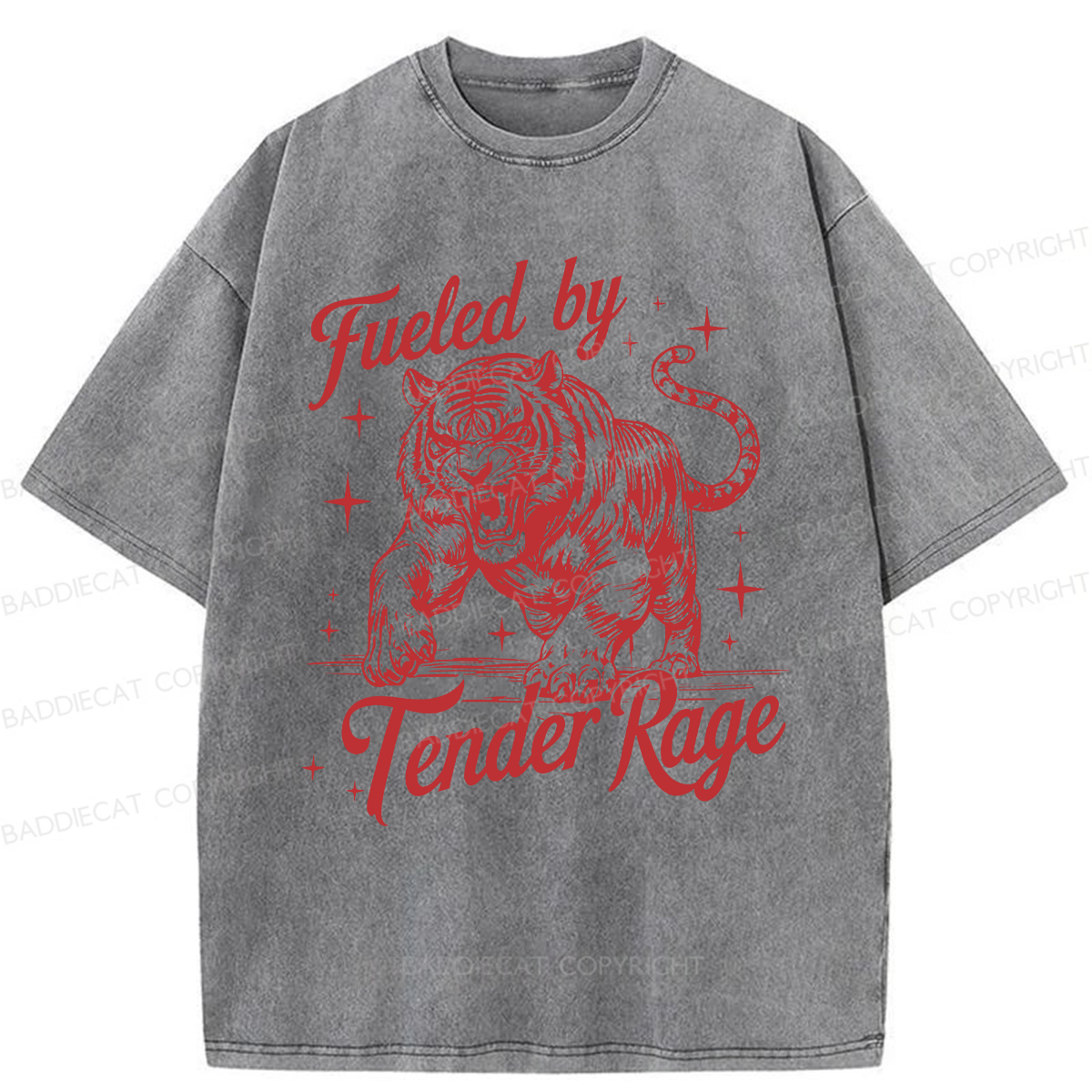 Baddiecat Tiger Fueled By Tender Rage Washed T-shirt