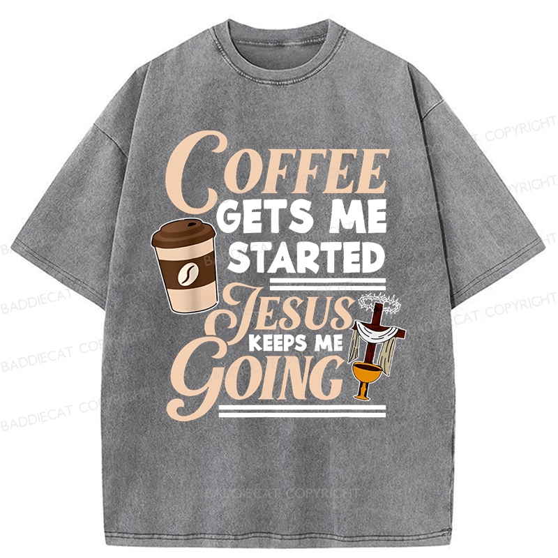Baddiecat Jesus Christian Faith Washed T-shirt