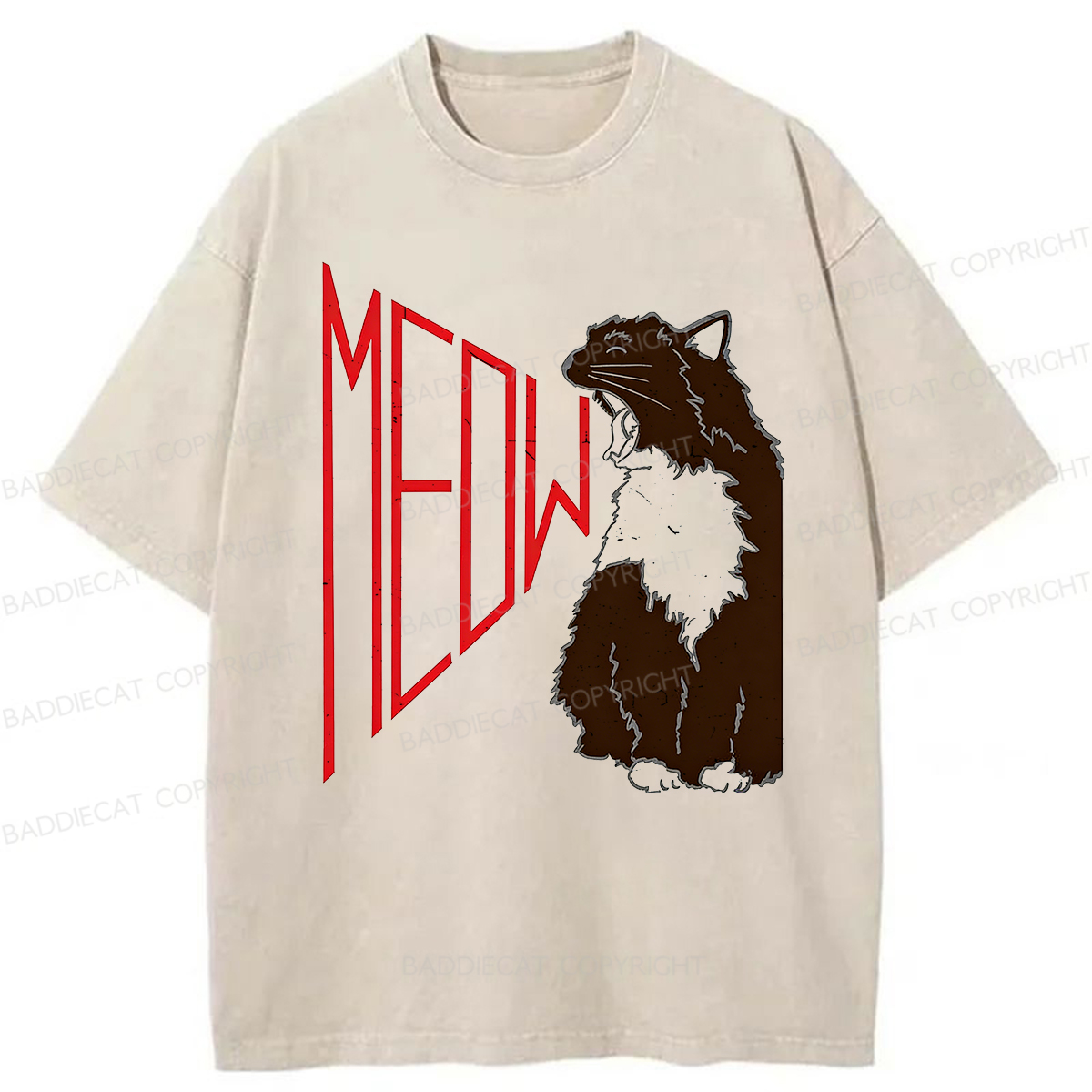 Baddiecat MEOW Washed T-shirt
